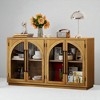 60" Retro Arched 4-Door Buffet Sideboard Cabinet with Glass Doors, Adjustable Shelves, and Wire Management for Dining Room, Kitchen, or Living Room - 2 of 4