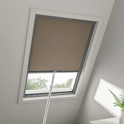 Cordless Skylight Shades 100% Blackout (Brown, 12-51 Wide and 12-74 High)