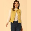 INSPIRE CHIC Women's Buttoned Washed Denim Vest with Faux Chest Flap Pockets - 3 of 3