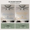 Siljoy 72-in Gray Ceiling Fan with Gray or Oak Color Blades Ceiling Fan With Light-Remote Included - 3 of 4