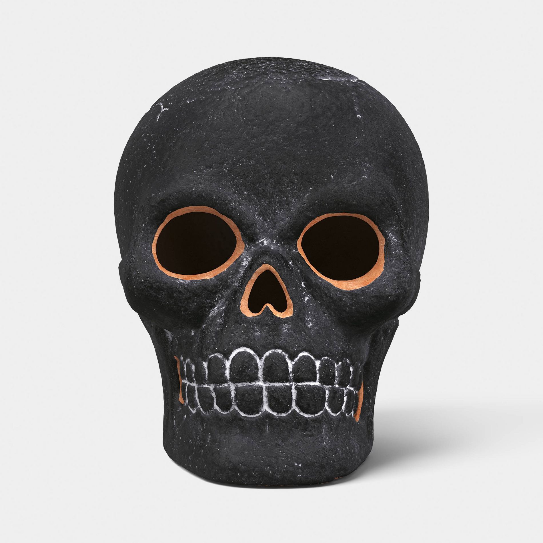 Small Terra Cotta Skull Decorative Sculpture - Hyde and EEK! Boutique™ Matte Black