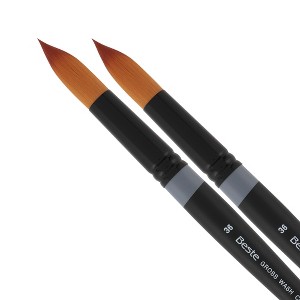 Creative Mark Beste Golden Taklon Spot Touch, #36 - 2 Pack Artist Paint Brush, Professional Watercolor Brushes, For Acrylic Painting, Short Handle, - 1 of 4