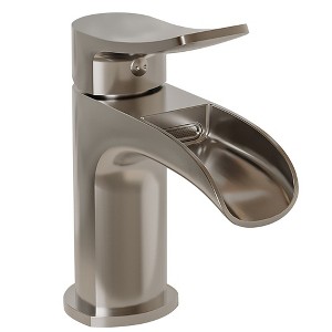BWE Waterfall Single Handle Single Hole Farmhouse Faucet Bathroom Drip-Free Vanity RV Sink Faucet - 1 of 4