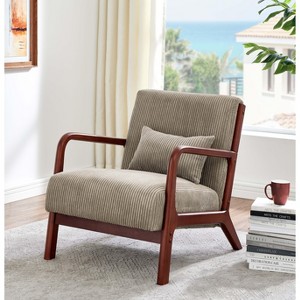NicBex Wooden Accent Chair Lounge Chair with Waist Cushion, Comfy Chair for Living Room, Bedroom, Office - 1 of 4