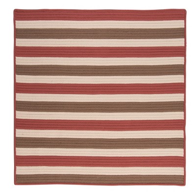 Colonial Mills Stripe It - Terracotta 3 ft. square Square Rug Indoor/Outdoor 100% Polypropylene