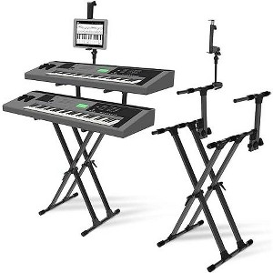 IA Stands Adjustable & Portable X-Style Double Frame Dual Keyboard Stand - 1 of 4