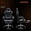 FONTOI Office Chair with Footrest and Removable Headrest and Waist pillow, Leather Recliner with Fixed-up Armrests, Gray, 27.55"*48.62"*27.55" - 3 of 4