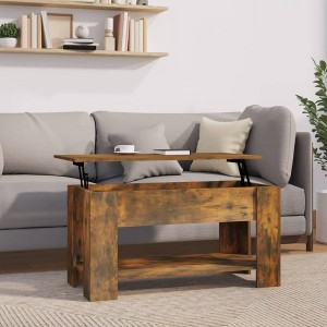 vidaXL Coffee Table Smoked Oak Engineered Wood Medium - 1 of 4