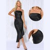 INSPIRE CHIC Women's Summer Satin Spaghetti Strap Elegant Sleeveless Square Neck Cocktail Midi Dress - 2 of 4