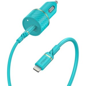OtterBox Lightning to USB-C Fast Charge Car Charging Kit 18W - (78-80237) - Aqua  - Certified Refurbished - 1 of 3
