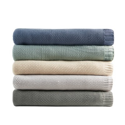 Ivory Twin Knitted Acrylic Machine Washable Blanket