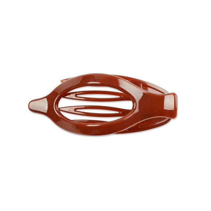 sc&#252;nci Unbreakable Oval Open Center Flat Lay Hair Clip - Brown - All Hair, 3 of 7