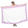LA LEELA Women's Summer Bikini Wraps Beach Wrap Swimwear Cover up Skirt Bathing suit Swimsuit Sarong Coverups for Women One Size White, Solid - 3 of 4