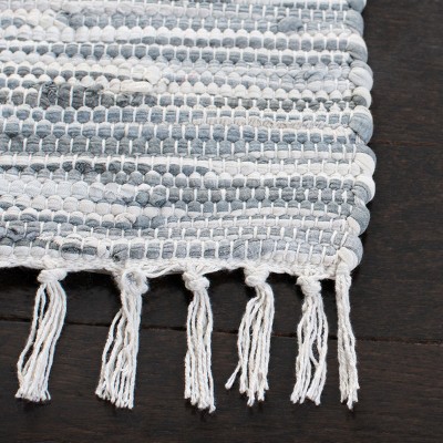 Montauk Silver Handwoven Cotton Runner Rug