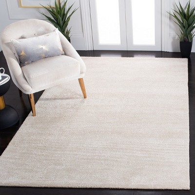 Beige Hand Tufted Wool and Viscose Rectangular Rug