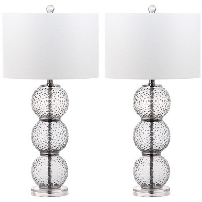 Port Robert Glas Table Lamp (Set of 2) - 28.5 Inch Height - LIT4506 - Smoke - Safavieh