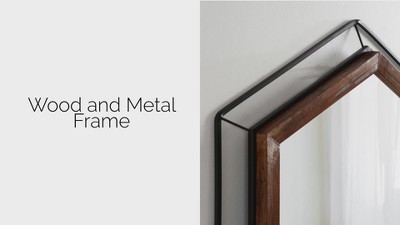 Wesman Hexagon Floating Wall Mirror in Walnut and Black