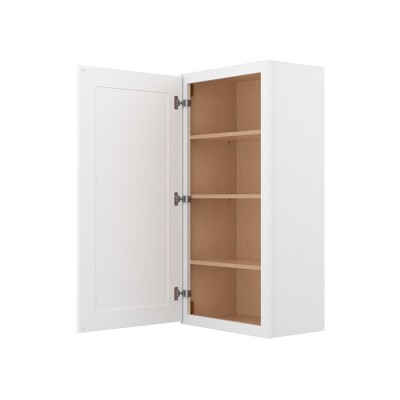 HOMLUX Easy-DIY Shaker White Ready to Assemble Wall Kitchen Cabinet 1 Door-3 Shelves