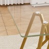 GlasFlength Dining Tables Modern Rectangle Glass Top Table with Metal Base Simple Elegant Design for Small Spaces, Gold, 47.3"*29.5"*30.3" - 4 of 4