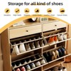 Rattan Shoe Cabinet Storage, Large Shoe Cabinet Freestanding Organizer with Wood Legs and 4 Flip Drawers - 4 of 4