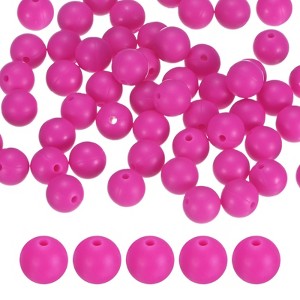 Unique Bargains Round Loose Rubber Beads Craft Smooth Ball Small Hole for DIY Crafts 50 Pcs - 1 of 4