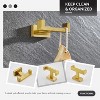 Mixxidea Square Single Towel Hook Bundle with Double Towel Hook, Toilet Paper Holder (Brushed Gold) - 3 of 4