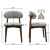 Set of 2 Flannelette Upholstered Dining Chairs with Walnut Solid Wood Legs, Mid-Century Armless Chairs for Kitchen or Living Room - 2 of 4