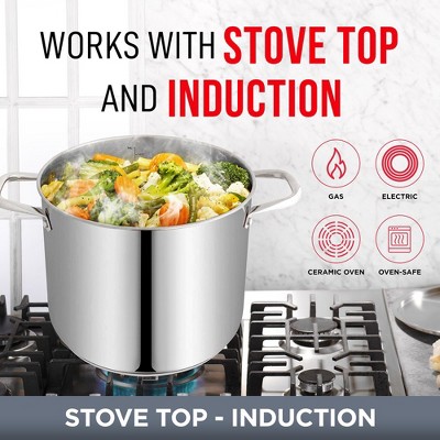 Bakken-Swiss 14-Quart Stainless Steel Stockpot with Glass Lid
