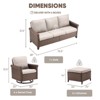 Buenhomino Patio Furniture Set, 4 x High Back Swivel Chairs with Cushions, 7 Pieces Outdoor Wicker Conversation Set for Lawn Deck Backyard - 3 of 4