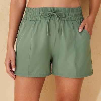 Women's 3" High Waist Swim Board Shorts with Pockets - Shade & Shore™