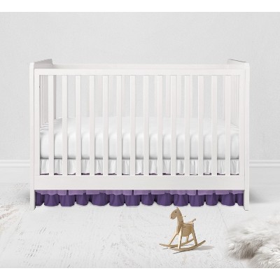 Bacati - 3 Layer Ruffled Crib/Toddler Bed Skirt - White/Lilac/Purple