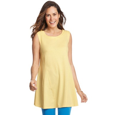 Woman Within Women's Plus Size Sleeveless Fit-And-Flare Tunic Top