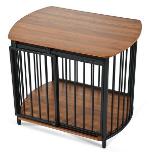 SEVOBAL Pet Crates and Houses Furniture Style Dog Crate with Double Doors for Living Room Bedroom, Brown, 31.5"*23.03"*25.87" - 1 of 4