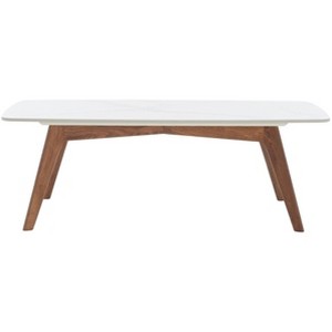 Karina Rectangular Coffee Tabl - White Ceramic Faux Marble/Wa - Safavieh - 1 of 4