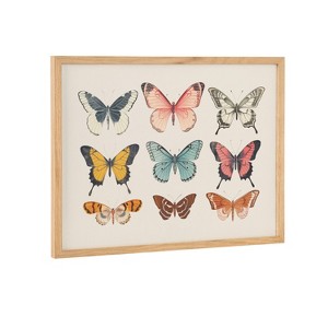 Kate & Laurel All Things Decor 16"x12" Gallery Vintage Style Muted Pastel Butterflies II Print by The Creative Bunch Studio Natural - 1 of 4