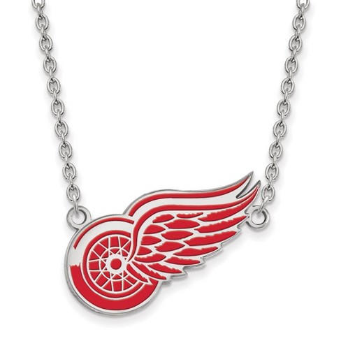 Black Bow Jewelry Sterling Silver Detroit Red Wings NHL Necklace 18 Inch - image 1 of 4