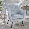 Modern Wingback Accent Chair, High Back Armchair with Wood Legs, Leisure Button Tufted Upholstered Accent Chairs - Merax - 2 of 4