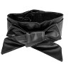 Allegra K Women's Wrap Around Self-Tie Faux Leather Obi Waist Belt Band Black 2.1M - 4 of 4
