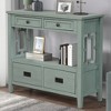 CAVINAS 36 inch Rectangle Farmhouse Console Table,Retro Entryway Table with 4 Drawers and Storage Shelf for Living Room,Hallway - 4 of 4