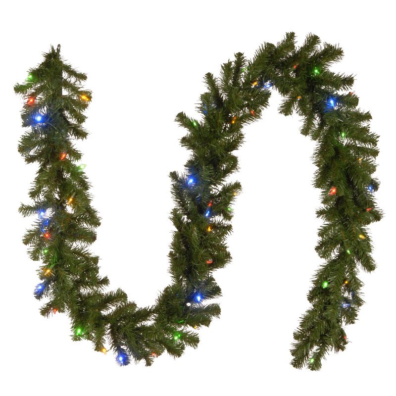 National Tree Company Pre-Lit Artificial Christmas Garland, Green, North Valley Spruce, Dual Color LED Lights, Plug In, Christmas Collection, 9 Feet, 3 of 8