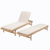 Acacia Wood Chaise Lounge Chairs with Cushions,Outdoor Water-Repellent Patio Loungers,Set of 2 Modern Poolside Chaise Lounge Chair-Cuddlewood - 3 of 4