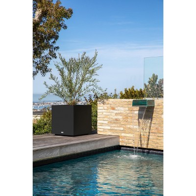 Veradek Black 22" Modern Square Plastic Planter