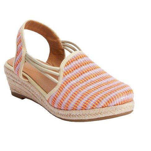 Comfortview Women s Wide Widths Available The Clea Espadrille 9 W Orange Multi