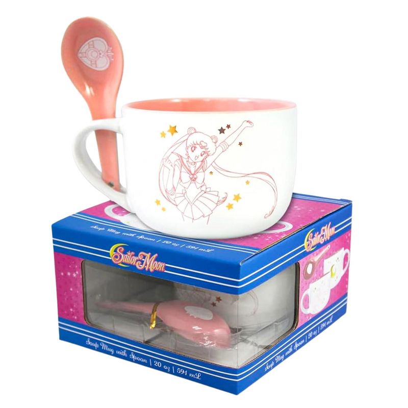 Just Funky Sailor Moon 12oz Ceramic Soup Mug with Spoon, 3 of 5
