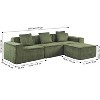 L-shaped corduroy modular sofa with free combination and boneless - 4 of 4