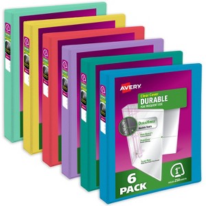 Avery Durable View 3 Ring Binders, 1 Inch Slant Rings, 250-Sheet Capacity, DuraHinge, 1.4 Inch Wide Spine, Customizable Clear Covers and Spine, - 1 of 4