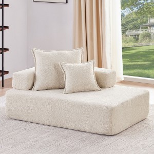 Special Frame U-Shaped Sectional Sofa: Luxe Boucle Floor Couch, Convertible, Spacious Foam-Filled - Ideal for Living Room - 1 of 4