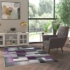 Emma and Oliver Modern Cubist Olefin Accent Runner Rug in Gradient Shades with Natural Jute Backing - 2 of 4