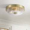 Regency Hill Carmine 12" Modern Flush-Mount Ceiling Light Fixture Kitchen Foyer Hallway Bowl Round Clear Brass Finish Glass Bedroom Bathroom - 2 of 4