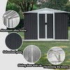 Gulches Outdoor Storage Garden Bike Shed 8x6 Feet Apex Roof Dark Grey With Aluminum alloy frame and sliding door - 4 of 4